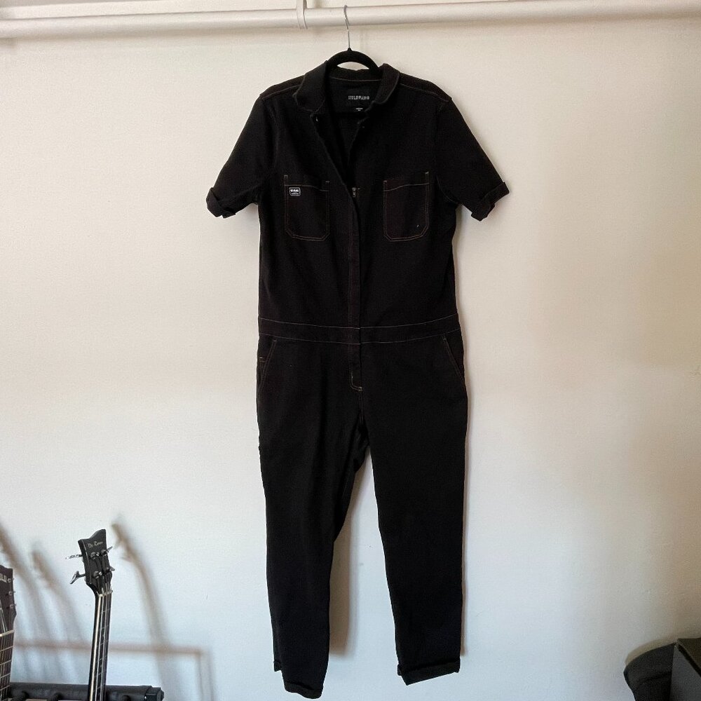 Wildfang Classic Black Jumpsuit Short Sleeve XLT
